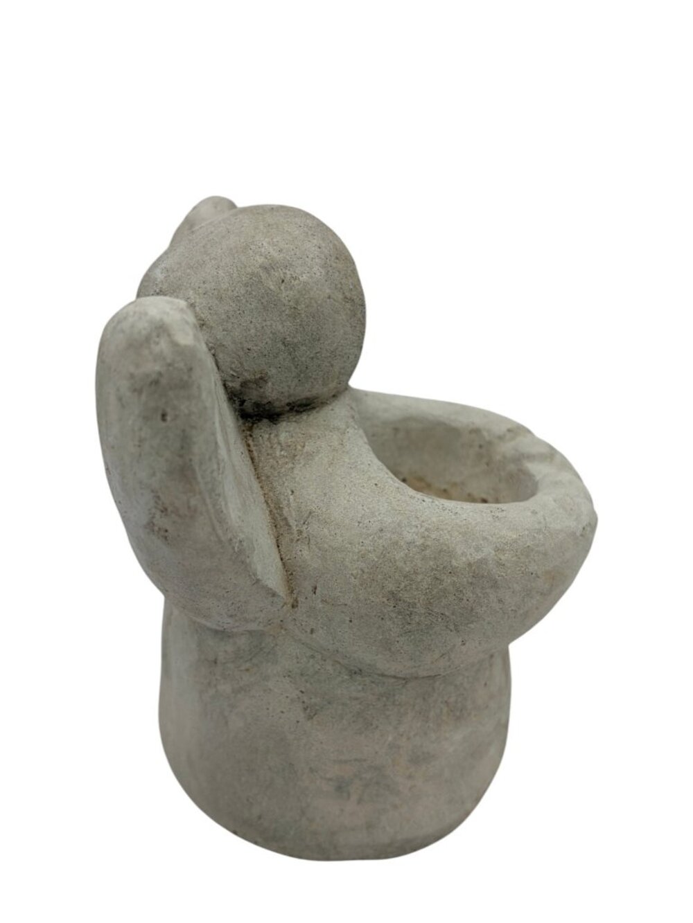 Vintage Concrete Angel Tealight Holder Made in Philippines Rustic Cement Cherub - Picture 5 of 10